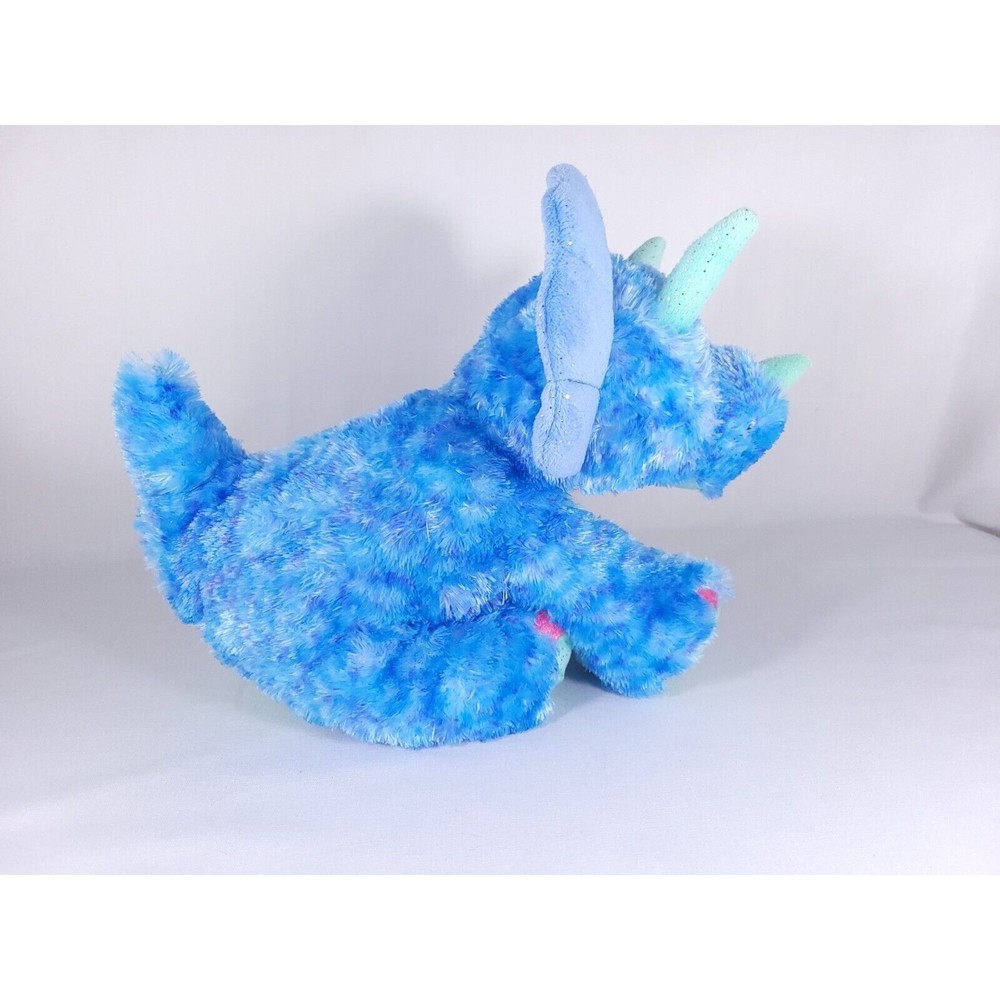 Wild Republic Triceratops‎ Dinosaur Plush Blue Sparkle 12" Toy Stuffed EUC - Picture 2 of 7